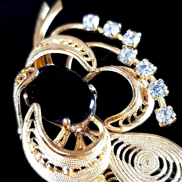 Vintage Western Germany Rhinestone Brooch Pin - Picture 9 of 15